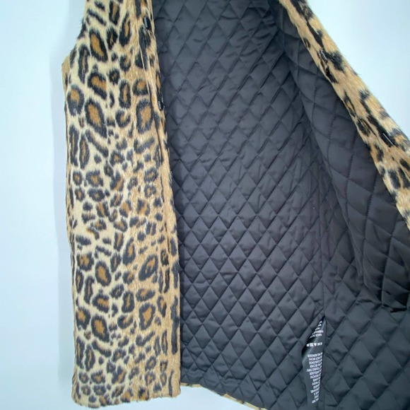 Alice + Olivia Animal Print Leopard Faux Fur Longline vest Womens Size XS/S - Picture 10 of 15